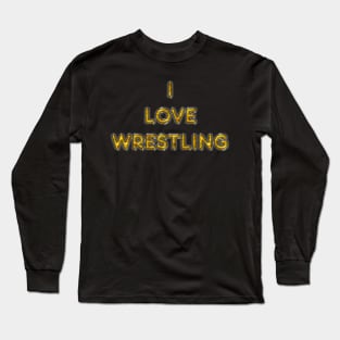 I Love Wrestling - Yellow Long Sleeve T-Shirt